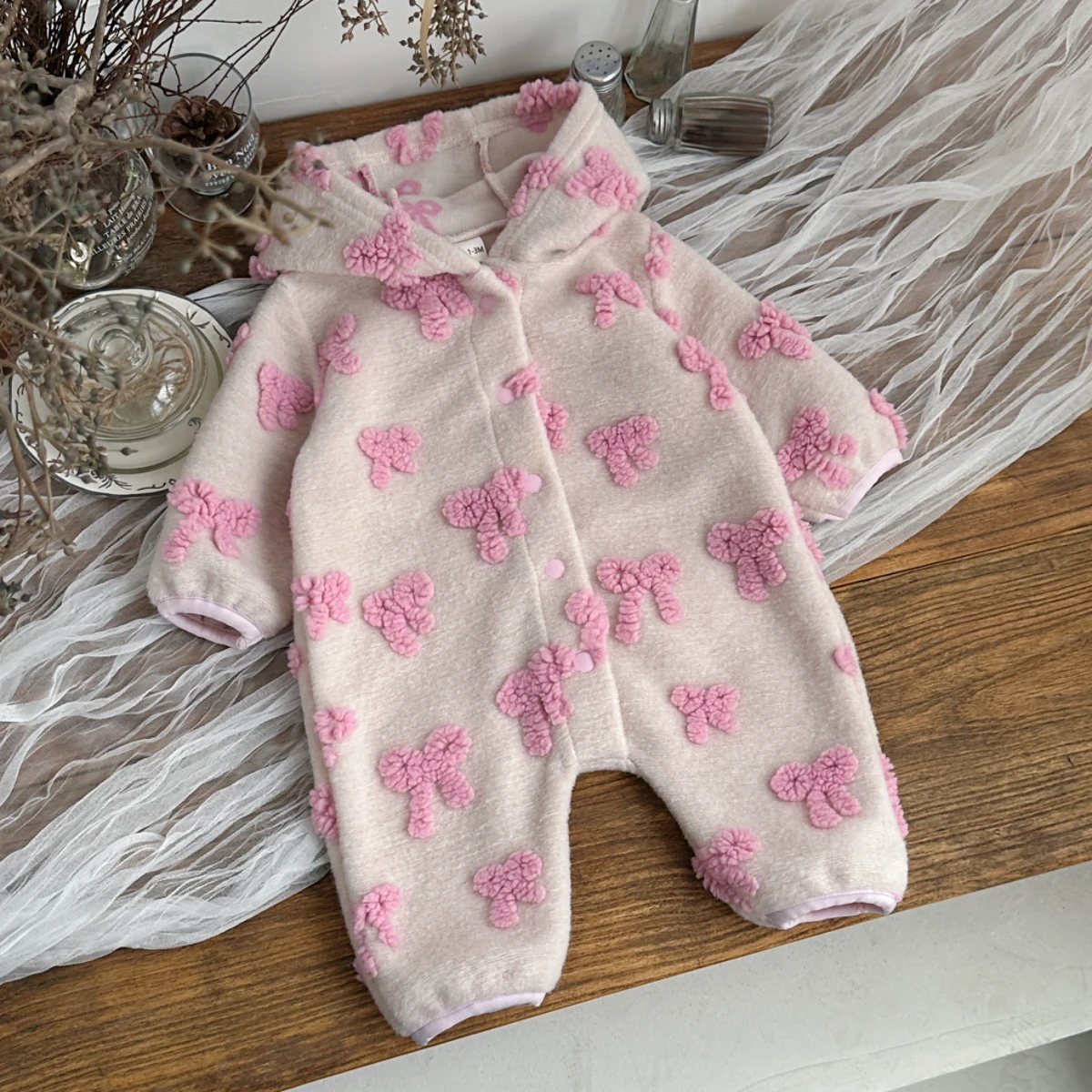 Baby Girls Hooded Romper 3D Bo - Newborn Baby Girl Romper Floral recension och pris